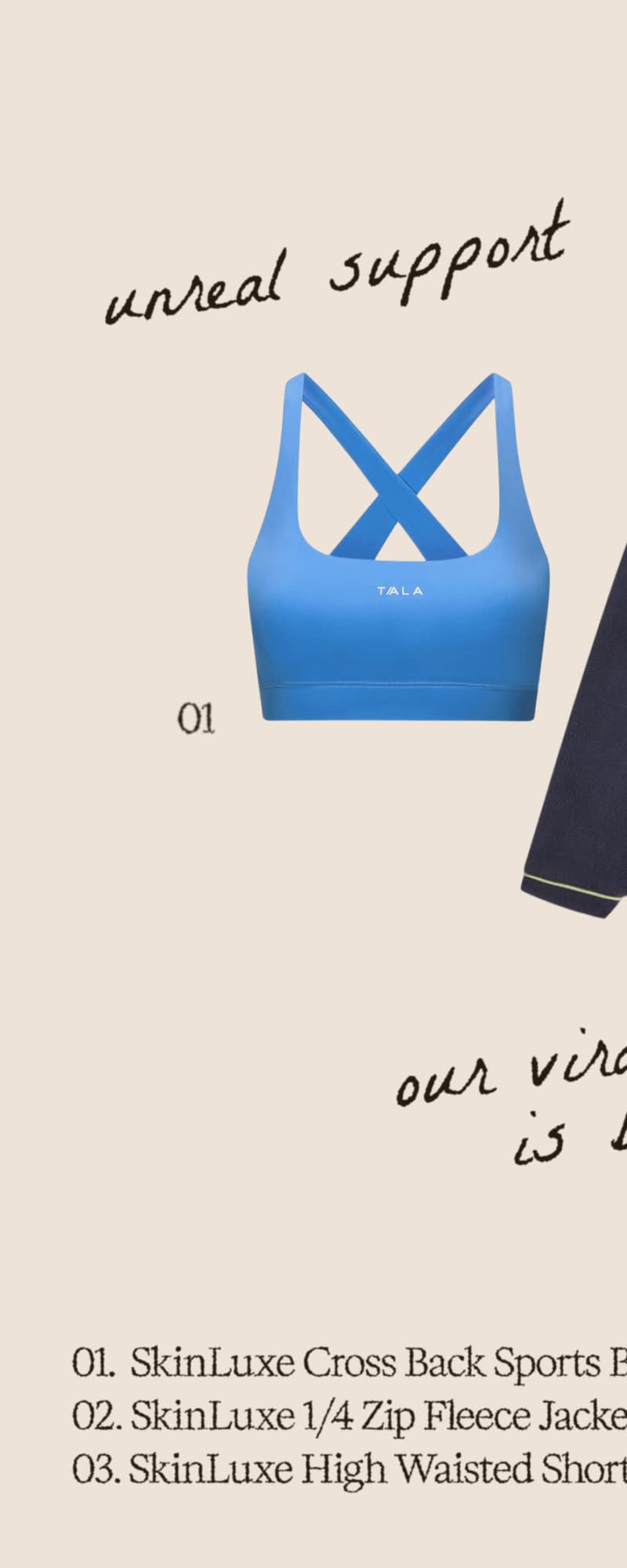 SkinLuxe Cross Back Sports Bra - Cobalt Blue