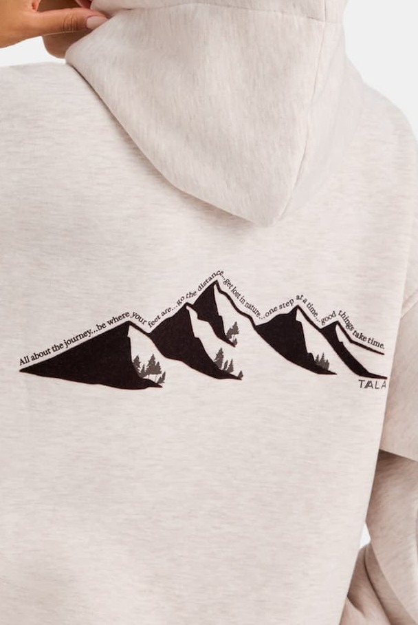 Outdoors Graphic Oversized Hoodie - Oat Marl