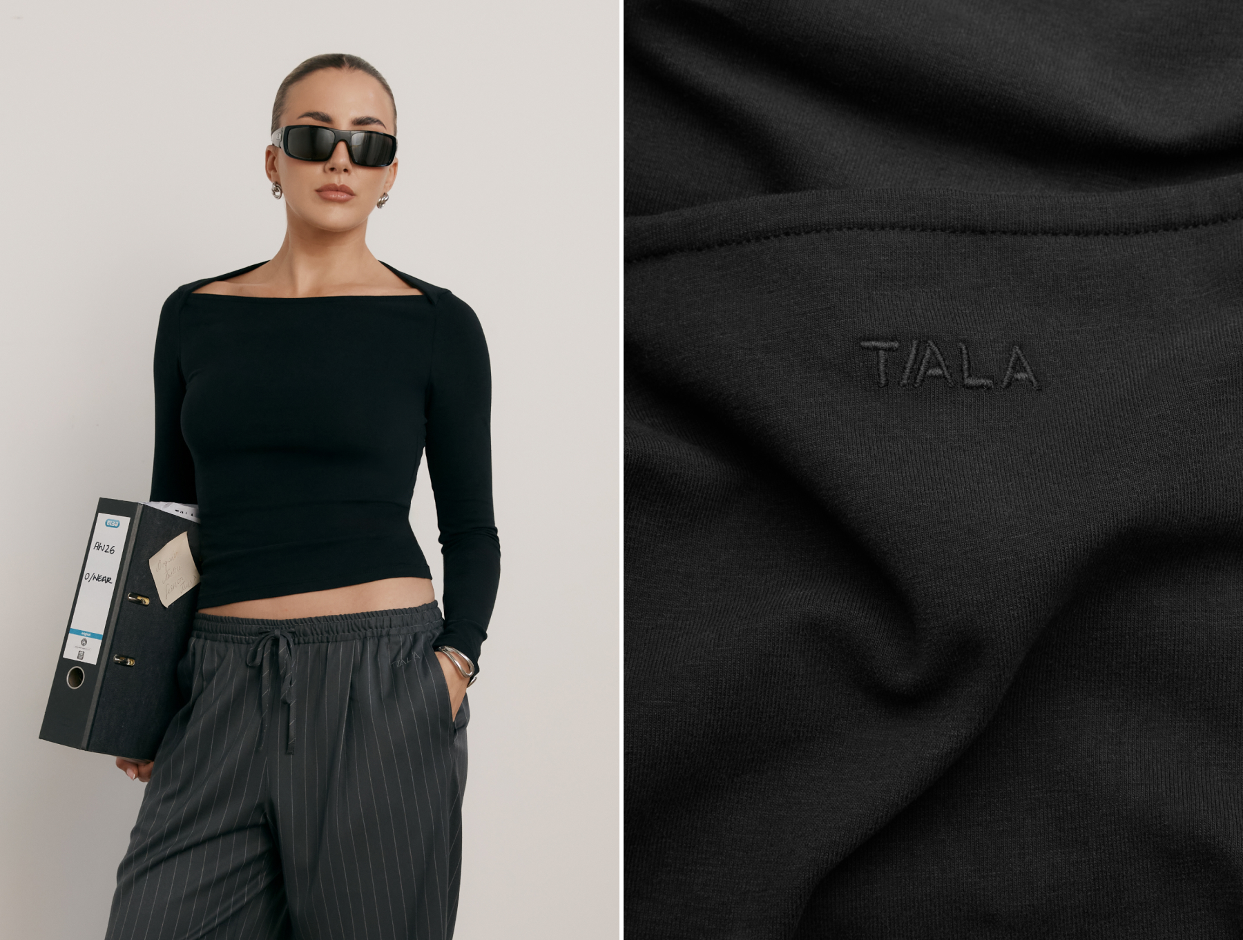 Farron clark wearing 365 Core Cotton Square Cut Top - Shadow Black