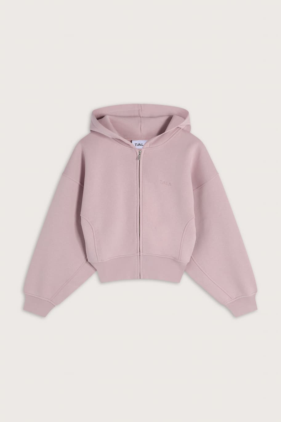 Cocoon Zip Through Hoodie - Blush