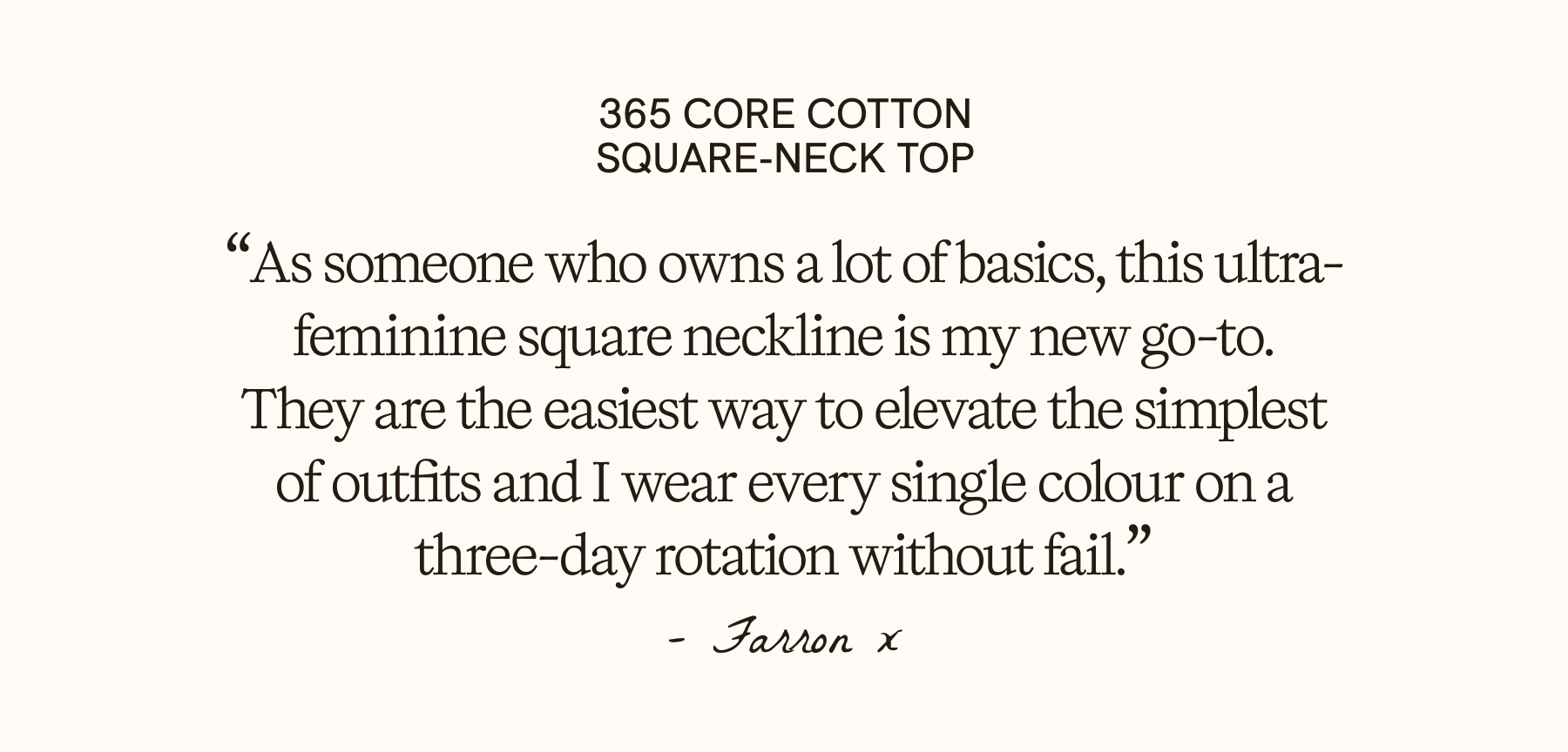 365 Core Cotton Square Cut Top - Shadow Black