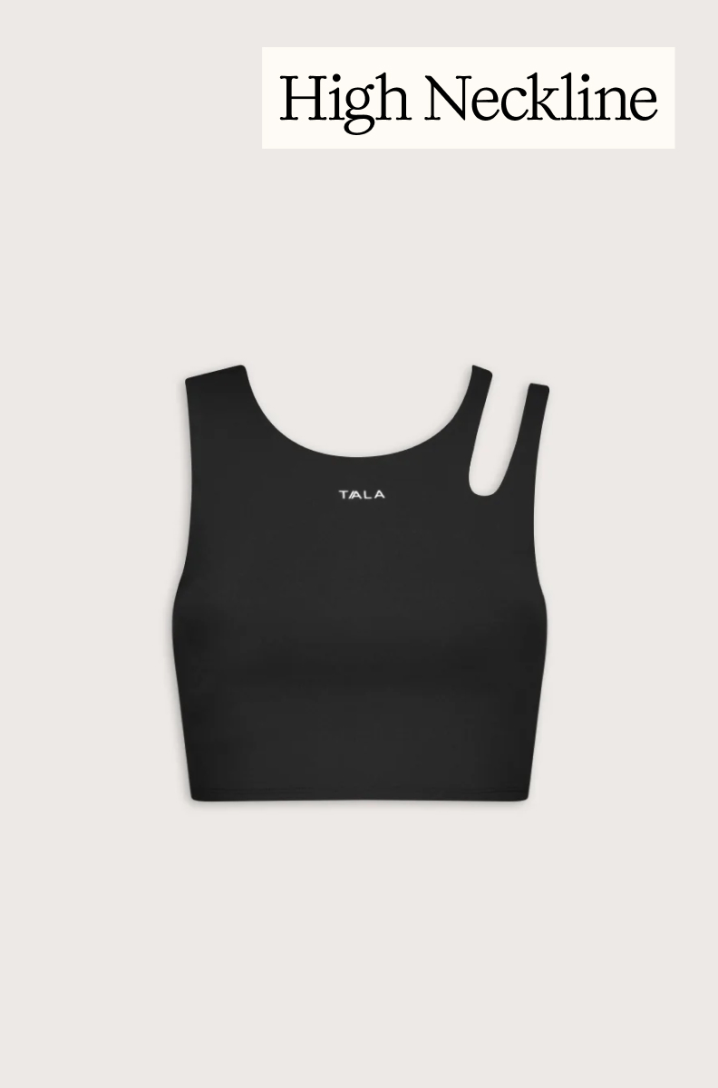 High neckline sports bra