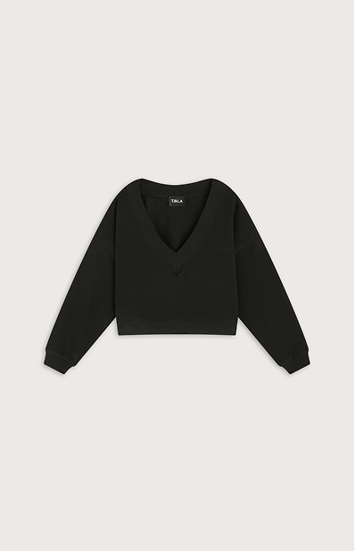 V-Neck Sweatshirt - Black