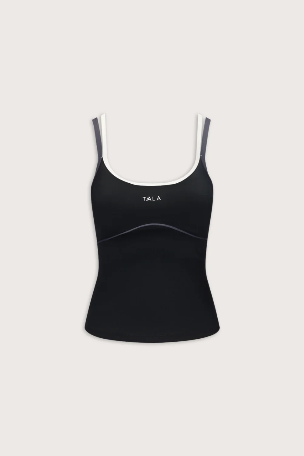 SkinLuxe Contrast Double Strap Tank - Black