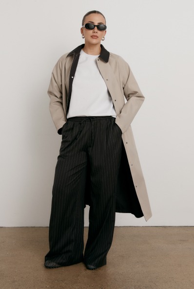Longline Reversible Trench - Truffle / Americano