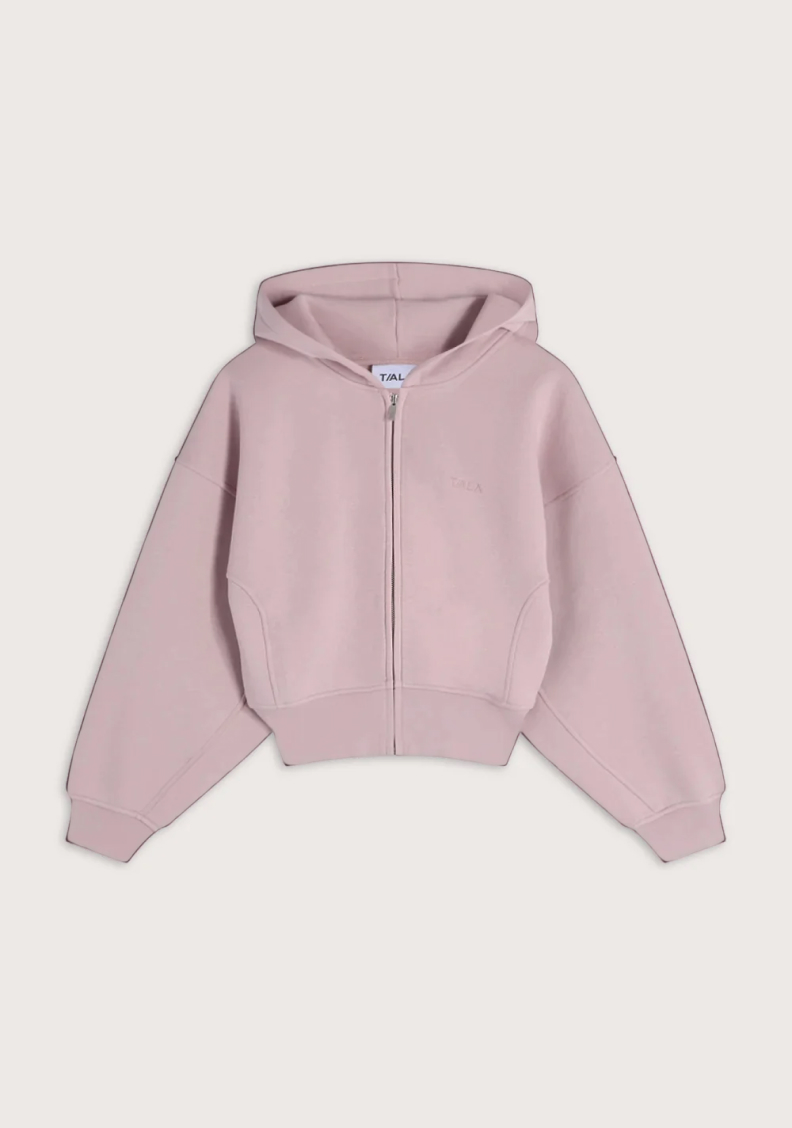 Cocoon Zip Through Hoodie - Blush