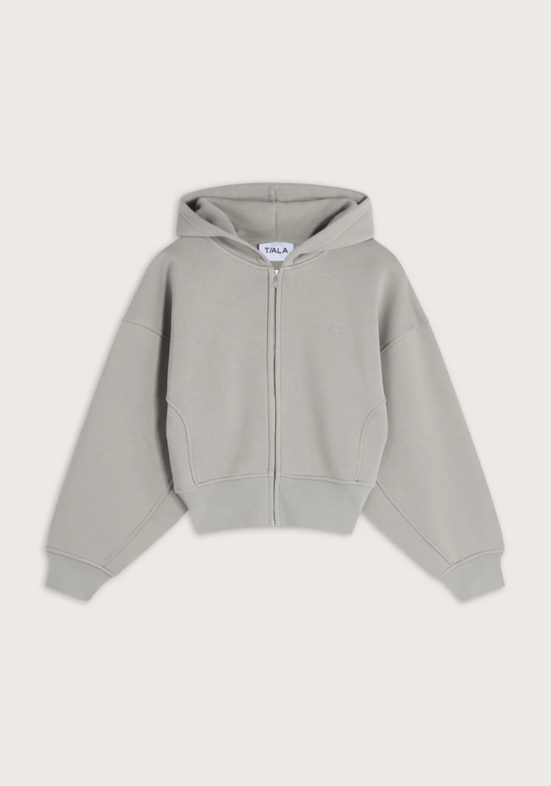 Cocoon Zip Through Hoodie - Soft Sage