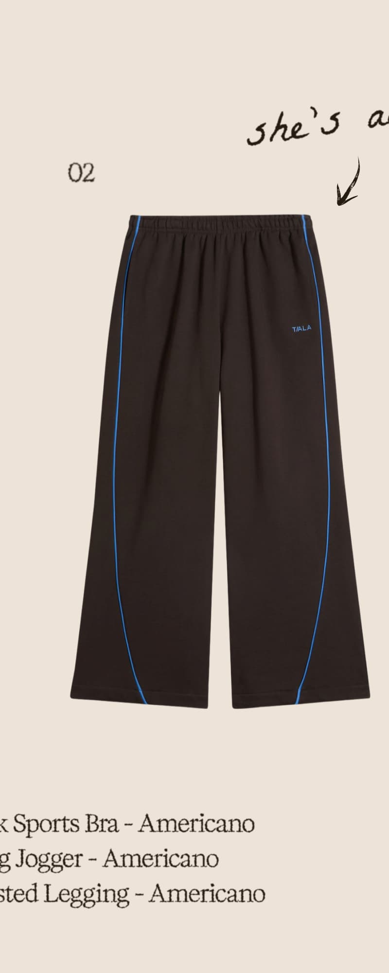 Multiway Wide Leg Jogger - Americano