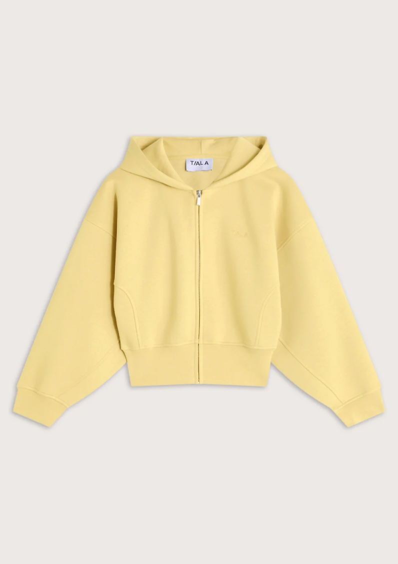 Cocoon Zip Through Hoodie - Butter Yellow