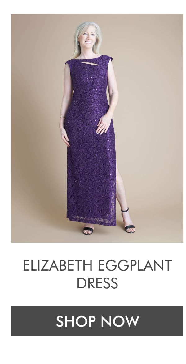 Elizabeth Eggplant Dress. SHOP NOW