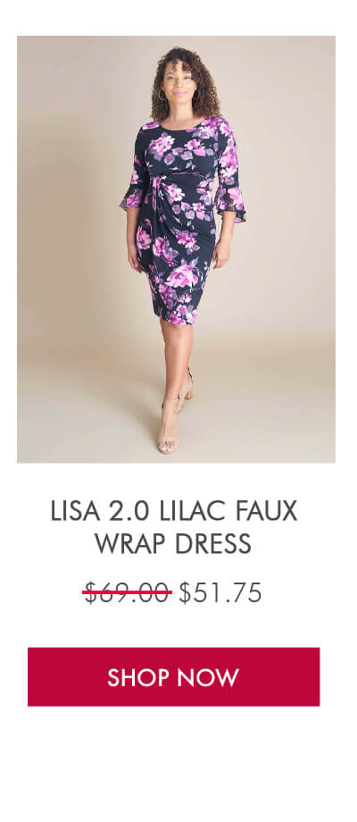 LISA 2.0 LILAC FAUX WRAP DRESS SHOP NOW
