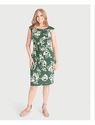 Lisa Moss Floral Faux Wrap Dress