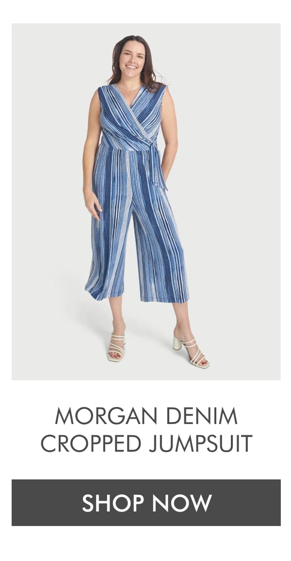MORGAN DENIM CROPPED JUMPSUIT