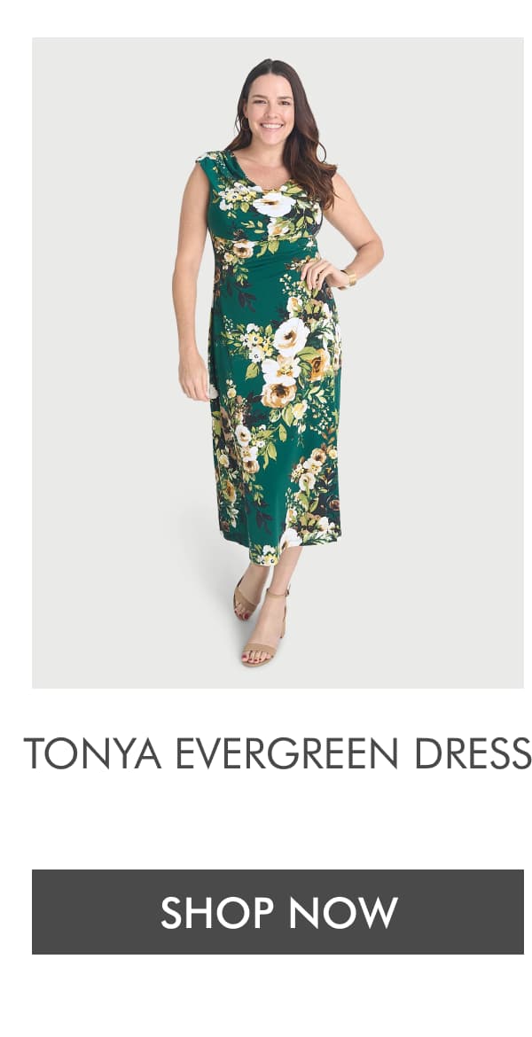 Tonya Evergreen Dress. SHOP NOW