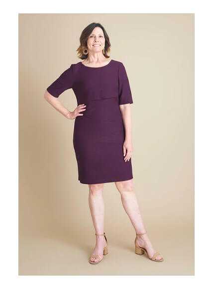 BRANDY BORDEAUX ASYMMETRICAL DRESS