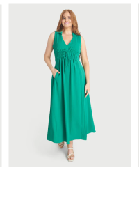JADE GREEN COLLARED MAXI DRESS