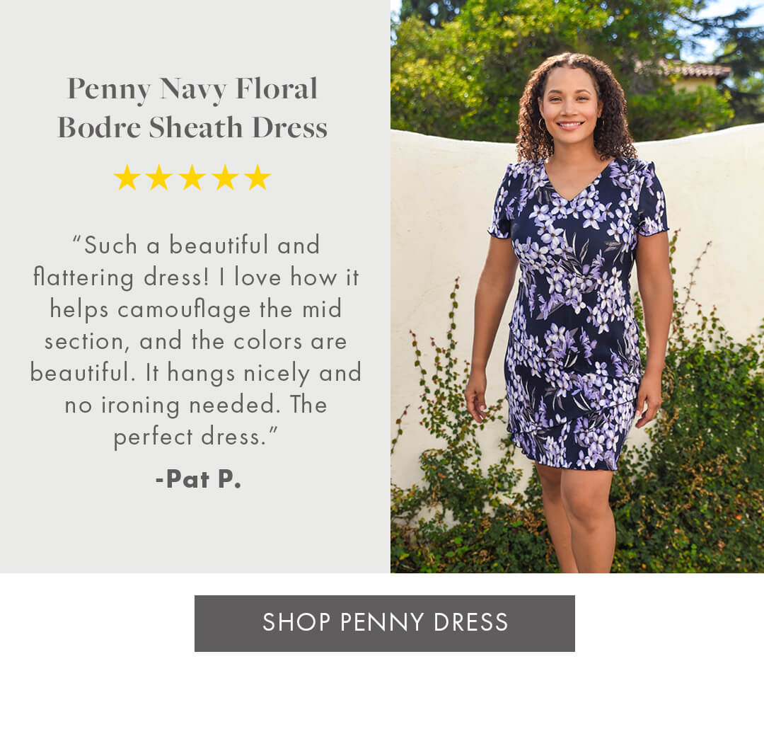 Penny Navy Floral Bodre Sheath Dress