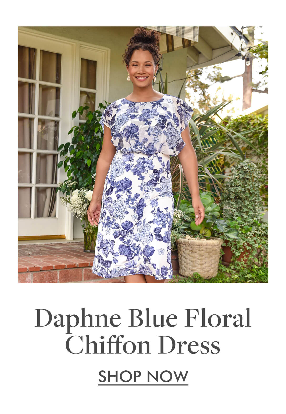Daphne Blue Floral Chiffon Dress SHOP NOW