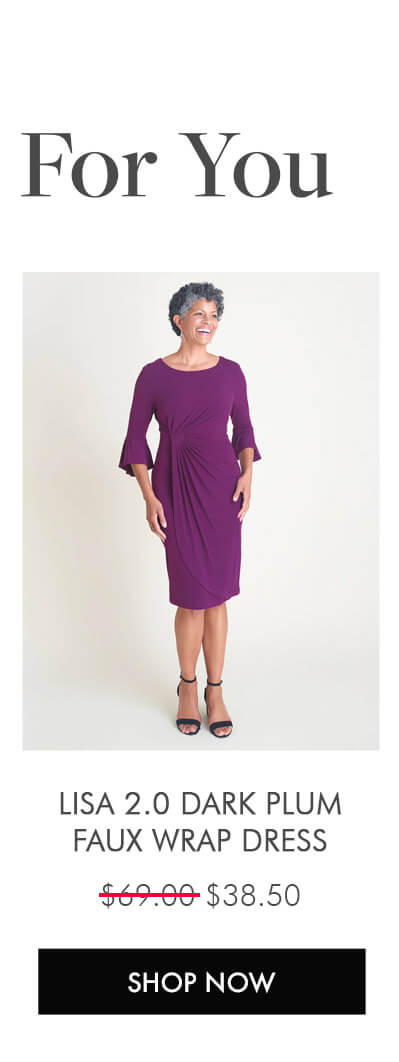 LISA 2.0 DARK PLUM FAUX WRAP DRESS