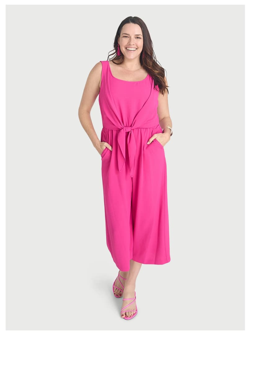 JORI BRIGHT FUCHSIA TWO-POCKET JUMPSUIT