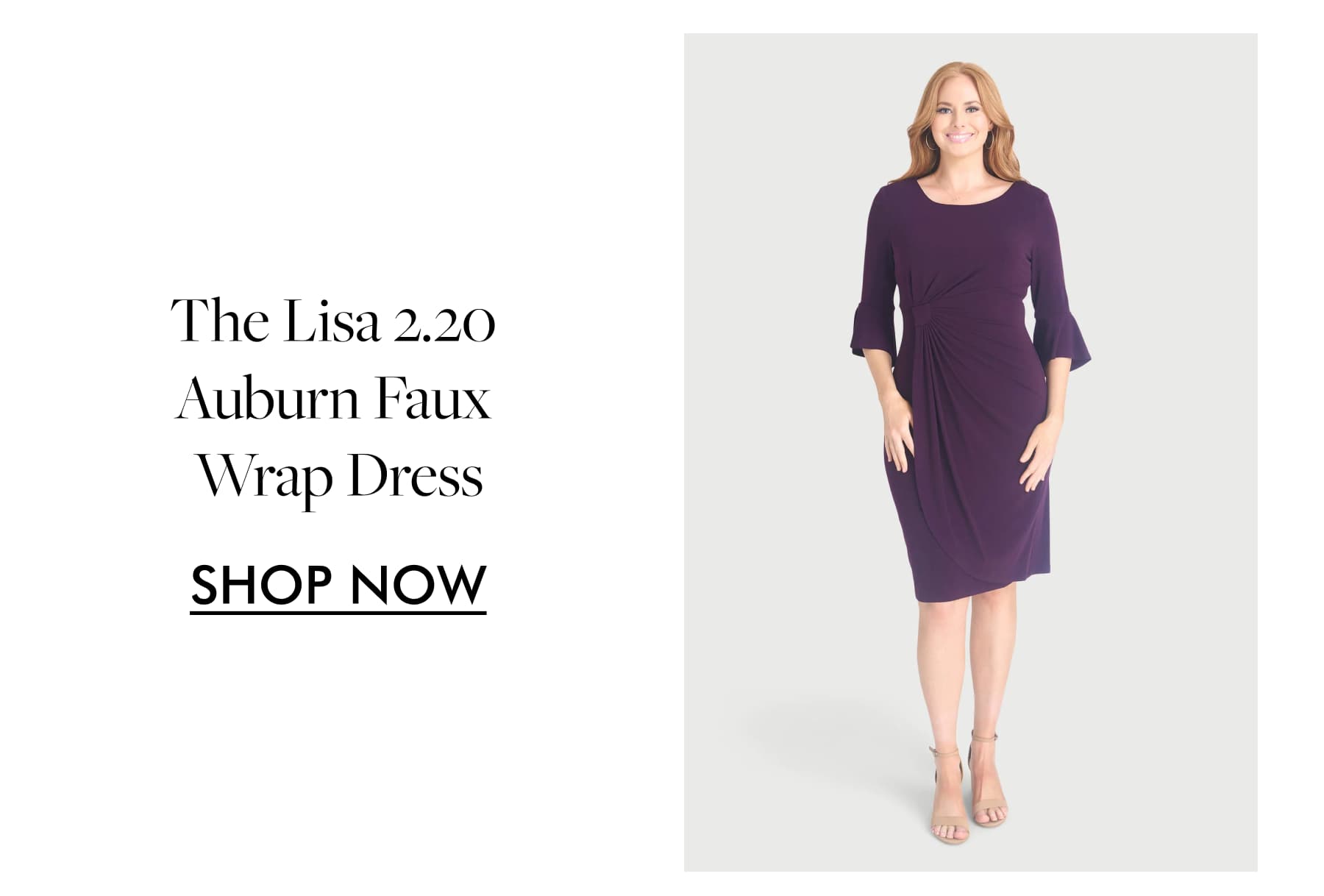 The Lisa 2.20 Auburn Faux Wrap Dress SHOP NOW