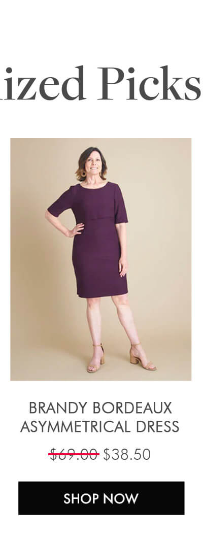 BRANDY BORDEAUX ASYMMETRICAL DRESS