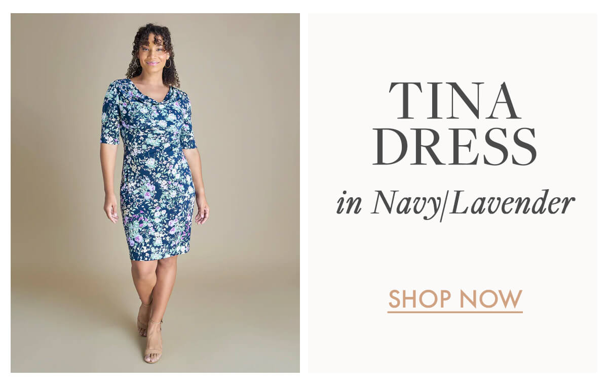 Tina Dress in Navy/Lavender SHOP NOW