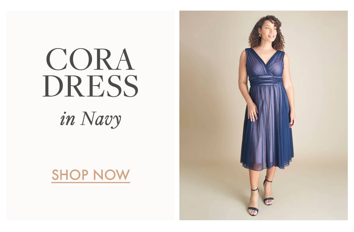 Cora Dress in Navy SHOP NOW