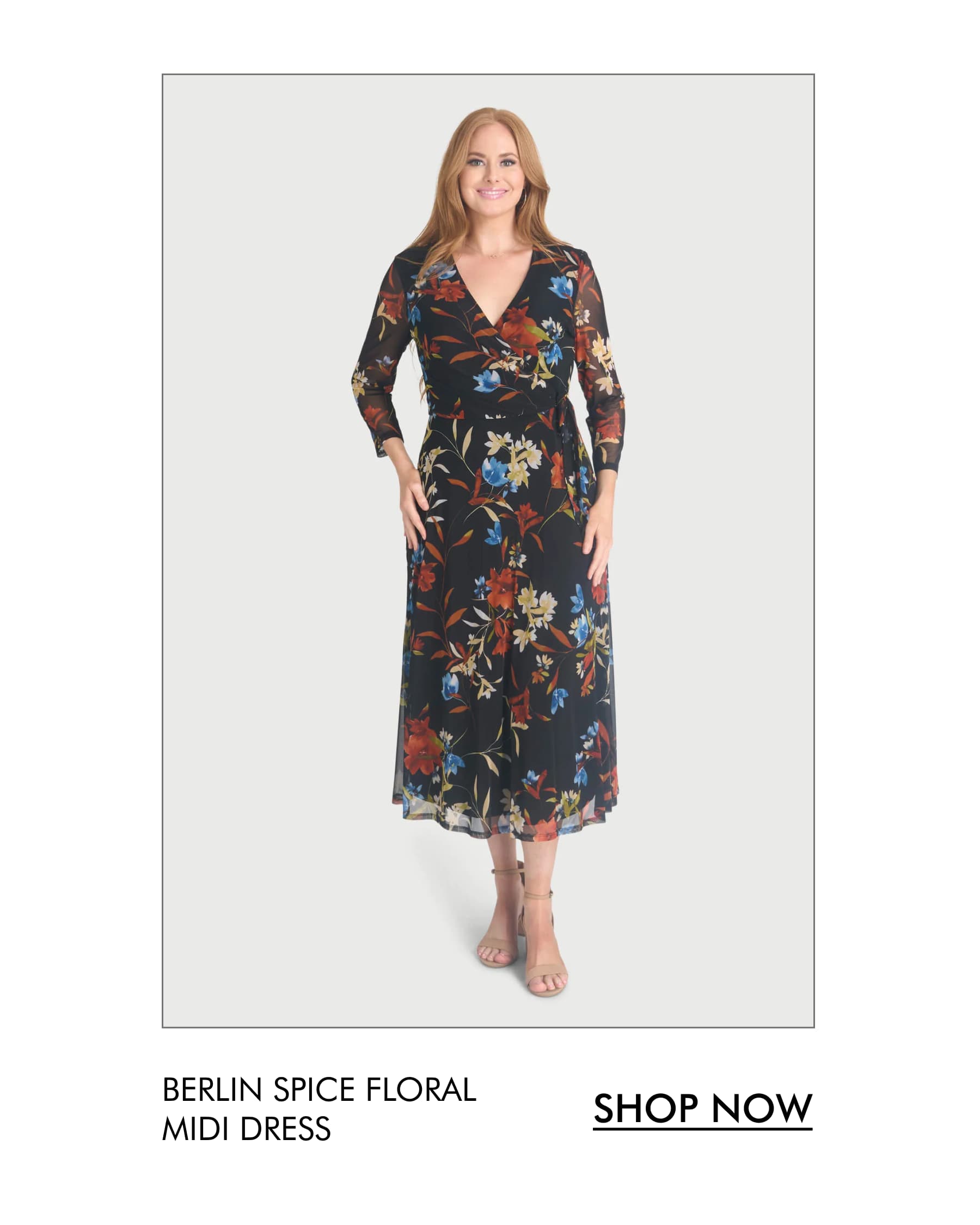 Berlin Spice Floral Midi Dress SHOP NOW