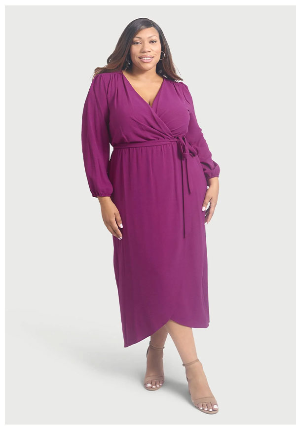 Shannon Magenta Maxi Wrap Dress