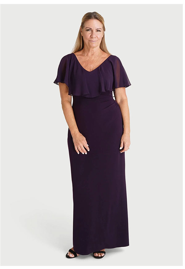 Sunny Aubergine Floor Length Dress