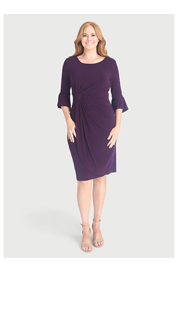 Lisa 2.0 Auburn Faux Wrap Dress