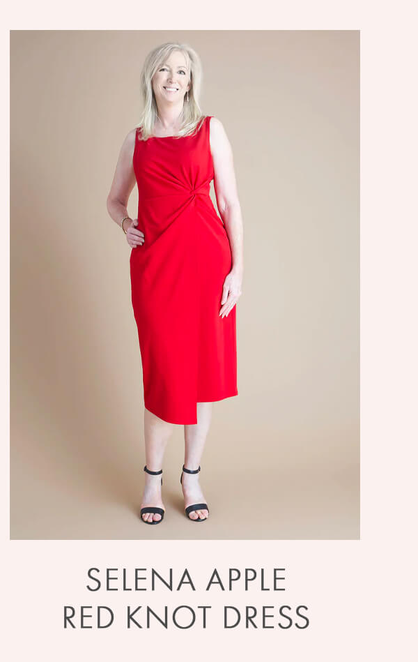 SELENA APPLE RED KNOT DRESS