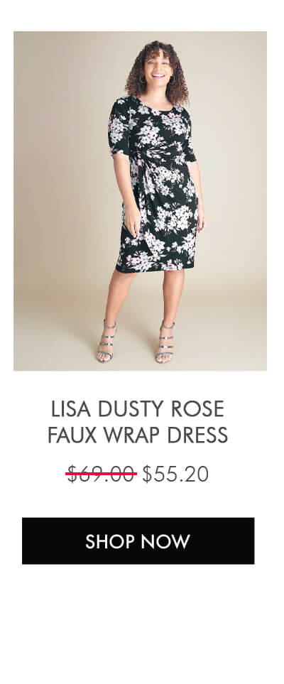 LISA DUSTY ROSE FAUX WRAP DRESS SHOP NOW
