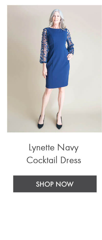 LYNETTE NAVY COCKTAIL DRESS SHOP NOW