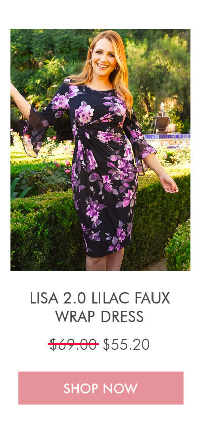 LISA 2.0 LILAC FAUX WRAP DRESS $69.00 $55.20 SHOP NOW