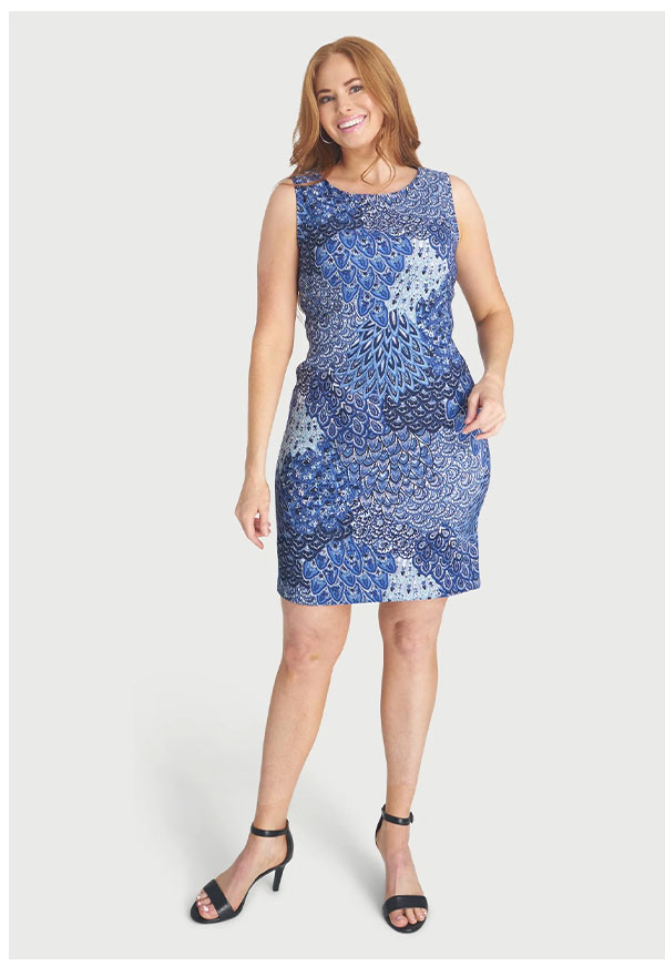 Sue Lapis Sleeveless Dress