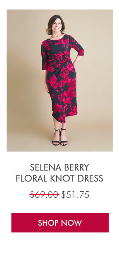 SELENA BERRY FLORAL KNOT DRESS SHOP NOW