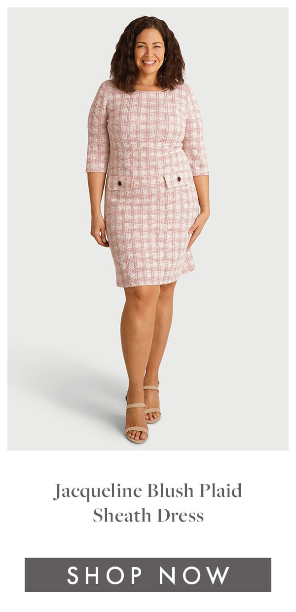 Jacqueline Blush Plaid Sheath Dress
