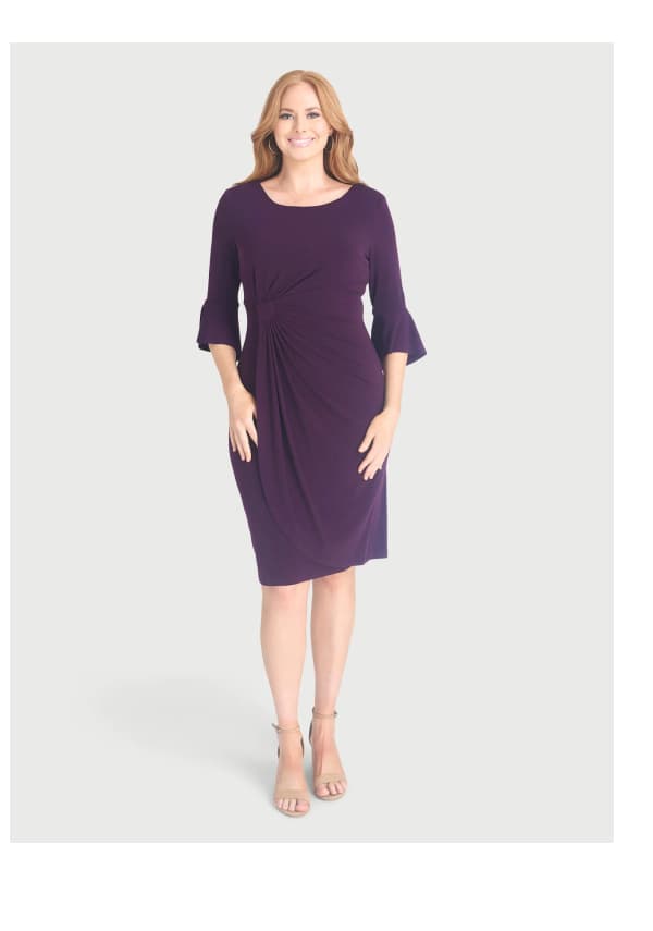 Lisa 2.0 Auburn Faux Wrap Dress