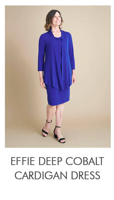 EFFIE DEEP COBALT CARDIGAN DRESS