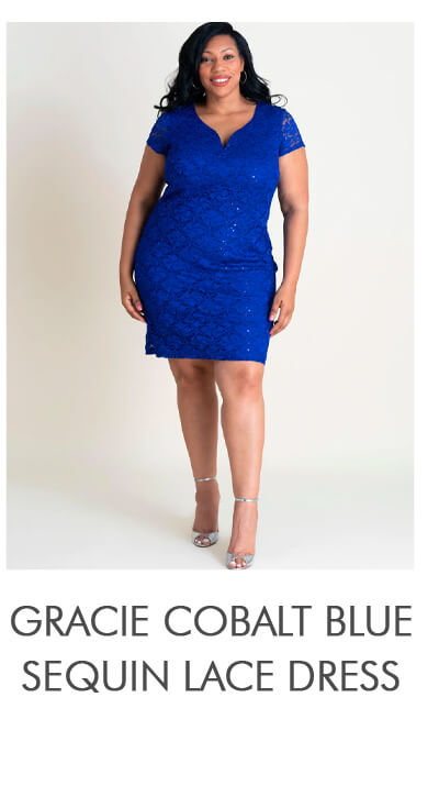 GRACIE COBALT BLUE SEQUIN LACE COCKTAIL DRESS