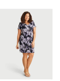 Penny Navy Floral Bodre Sheath Dress