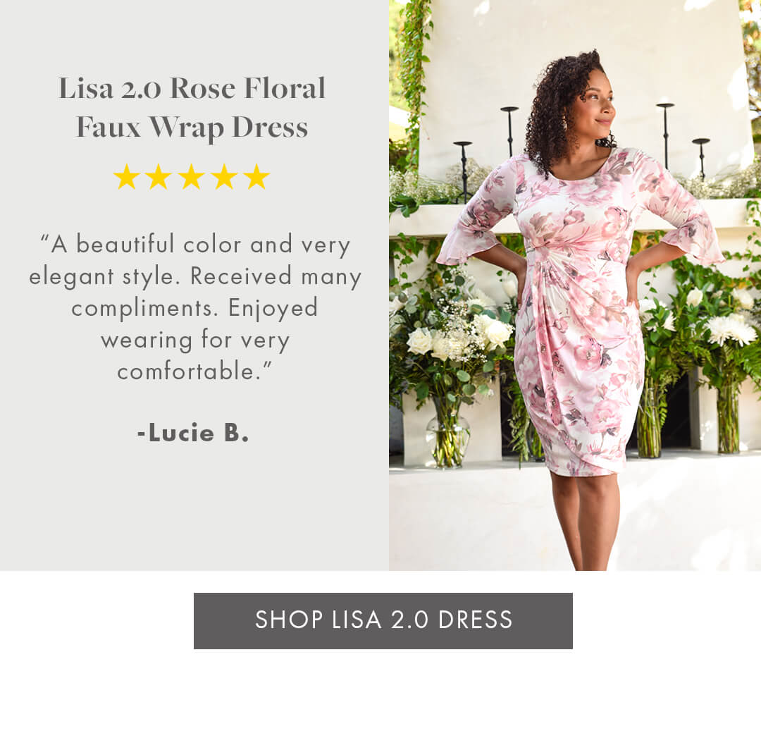 Lisa 2.0 Rose Floral Faux Wrap Dress