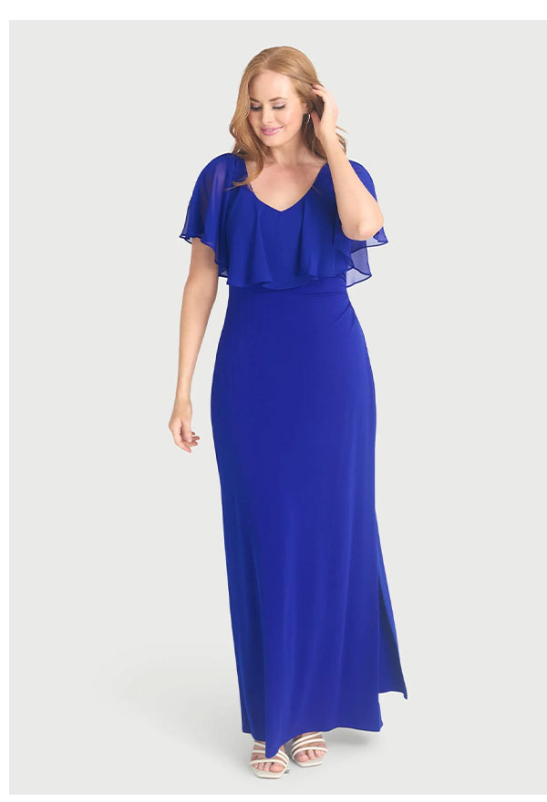 Sunny Deep Cobalt Floor Length Dress