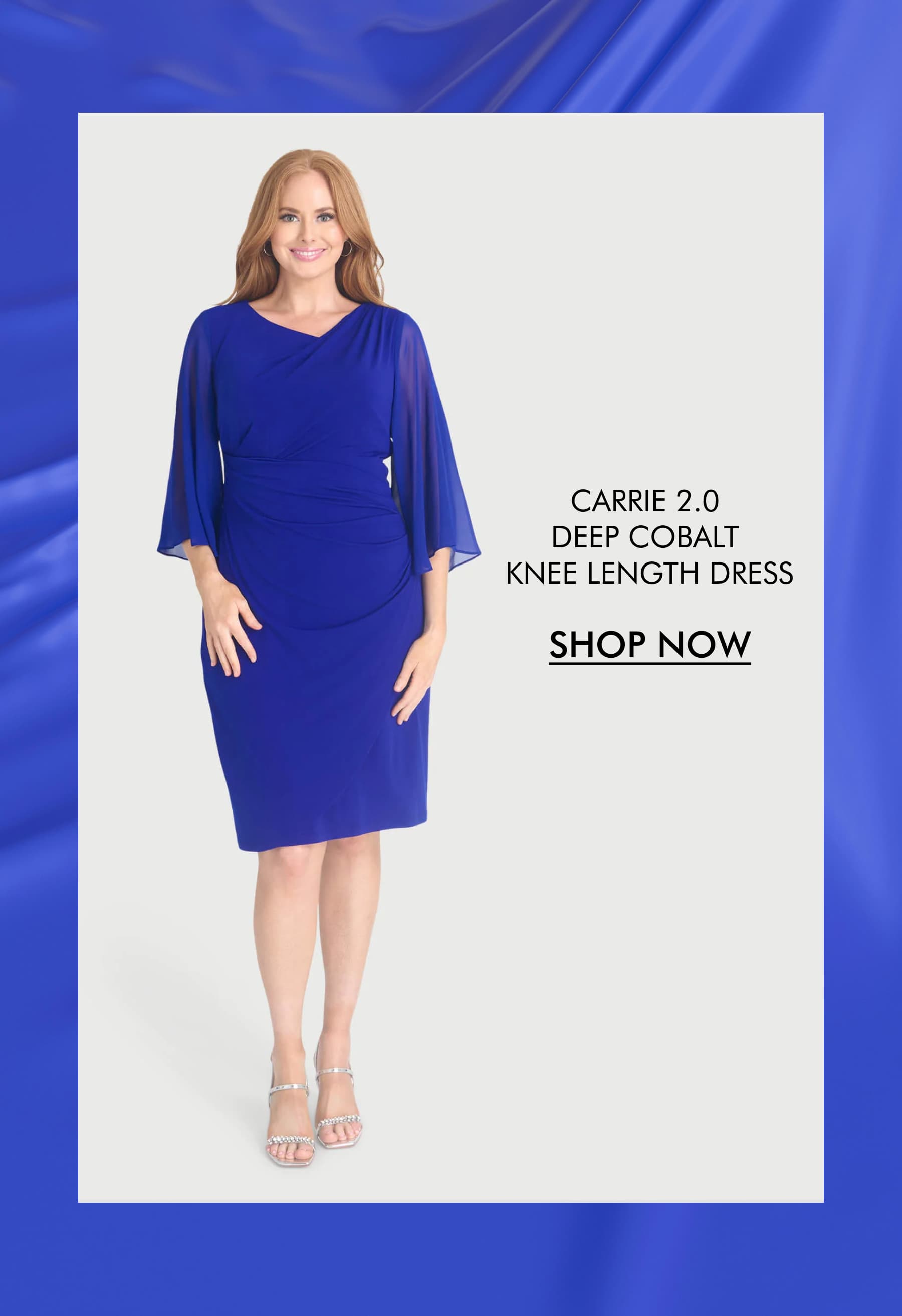 Carrie 2.0 Deep Cobalt Knee Length Dress SHOP NOW