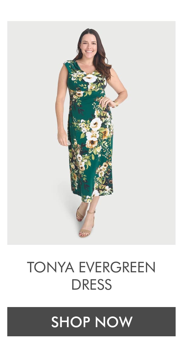 Tonya Evergreen Dress. SHOP NOW