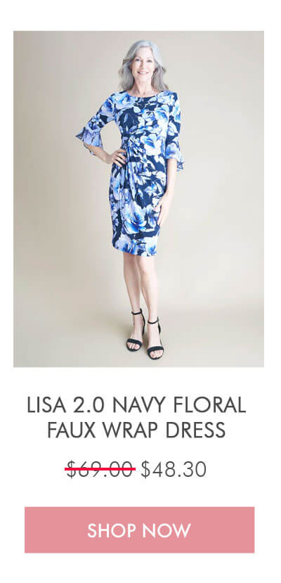 LISA 2.0 NAVY FLORAL FAUX WRAP DRESS $69.00 $48.30 SHOP NOW