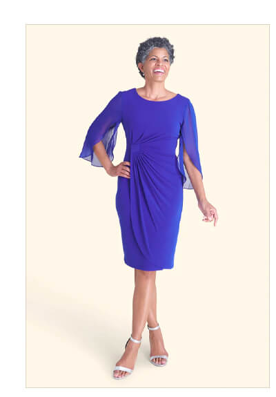 LISETTE DEEP COBALT FAUX WRAP DRESS