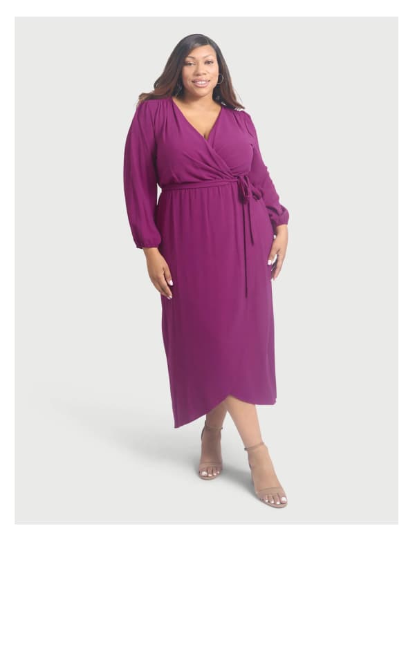 Shannon Magenta Maxi Wrap Dress
